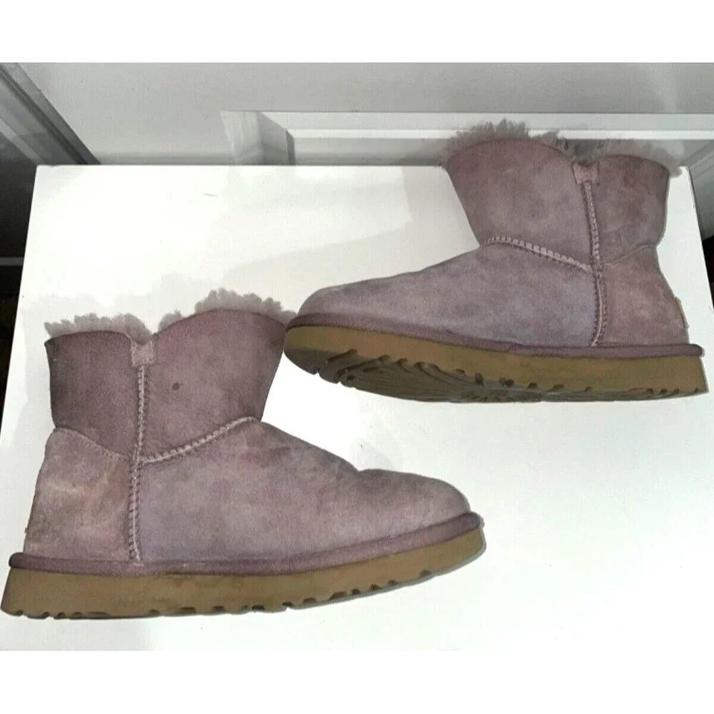 UGG Bailey Zip Mini Women's Sheepskin Boots size 7 Dusty Rose